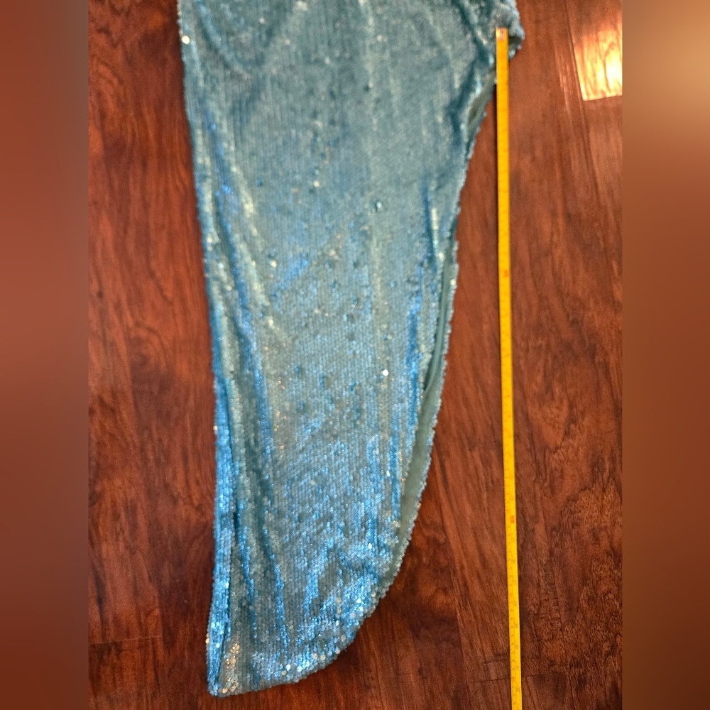Fashion Nova Eyes For You Sequin Maxi Dress High Thigh Split Medium - Picture 10 of 13